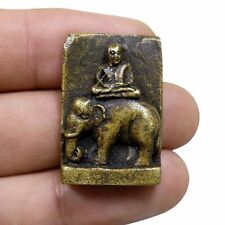 Brass Luxury Phra LP Ngern Ride Elephant Figure Capital Funds Talisman Amulet picture