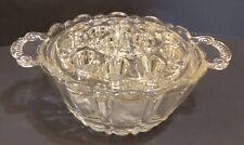 Vintage Anchor hocking Old Cafe Glass Flower Bowl with 16 Hole Flower Frog picture