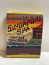 SUPER RARE Crown Match Co Maxey’s Singapore Spa Los Angeles Matchbook UNSTRUCK picture