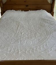 Vintage Morgan Jones white hobnail bedspread Fringe full size Minuet 108”x92” picture