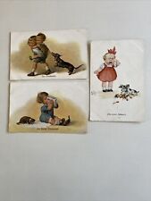 Vintage Kids And Pets German Postcards  picture