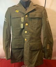 VINTAGE USAAF 15TH AIR FORCE 4 POCKET TUNIC WITH DOG TAG 1941   YT50 picture