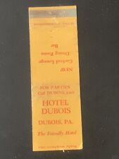 Vintage Pennsylvania Matchbook “Hotel DuBois” picture