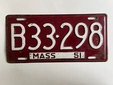 1951 Massachusetts License Plate COMMERCIAL TRUCK All Original Paint picture