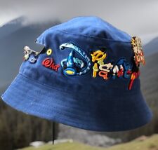 Vintage Walt Disney World Youth Embroidered 3D Bucket Hat Blue PLUS 3 WDW PINS picture