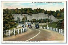 c1920's Walnut Creek Cliffs View On Buffalo Chicago Pike Near Erie PA Postcard picture