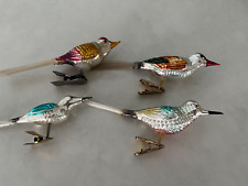 Vtg Mercury Glass Clip On Bird Ornaments(4) picture
