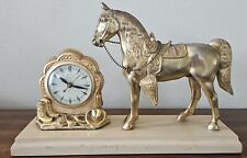 VTG MCM 1950s United Self Starting Horse Cowboy Mantel Electric Clock. *Read picture