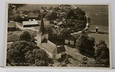 Sweden Rackeby RPPC Airview Church Town Real Photo 1953 to Rockford Postcard H7 picture
