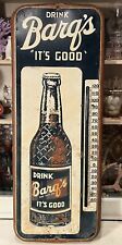 Vintage 1948 Barq's Root Beer Tin Sign Thermometer Donasco picture