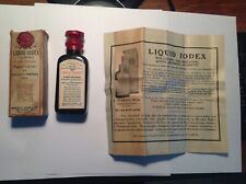 Vintage MINT CONDITION LIQUID IODEX BOTTLE-In Original Box With Paper Ad picture