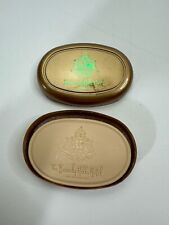 Vintage Beverly Hills Hotel and Bungalows Soap In Hard Round Gold Colored Case picture