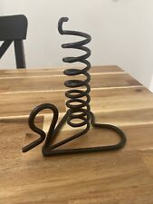 AMISH COURTING CANDLE - Wrought Iron Taper Holder Primitive 6.5” Tall Heart Base picture