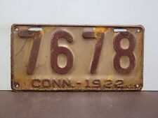1922 Connecticut License Plate Tag Original picture