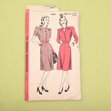 Vintage 1940s Hollywood One Piece Dress Sewing Pattern - 1550 - Bust 34 Complete picture