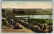C.1910 CAMBRIDGE, MA GOING TO THE HARVARD-YALE GAME STADIUM Postcard P50 picture