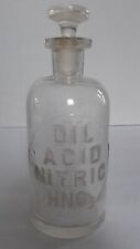 Chemist Bottle Emb.DIL ACID NITRIC HNO3 Ground Gl.Stopper picture