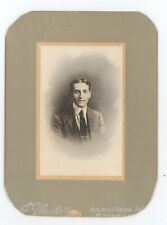 Antique c1900s Cabinet Card Handsome Young French Man in Suit Marseille, France picture