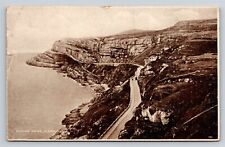 UK Wales Llandudno Marine Drive along the shore seaside Old Vtg Postcard View picture