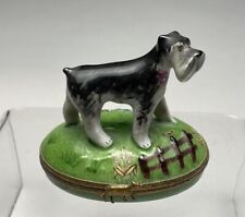 Vintage French Limoges Porcelain Scottish Terrier Box Peint Main picture