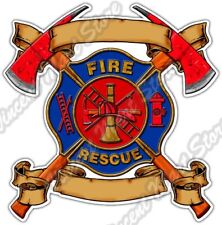 Firefighter Rescue Fire Flame Fireman 911 Car Bumper Vinyl Sticker Decal 4.6