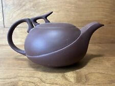 Vintage Yixing teapot clay pottery modernist form simple ceramic Chinese signed picture