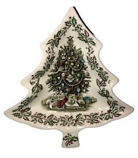 Johnson Bros Vintage Merry Christmas Tree Shaped Candy Dish Made In England picture