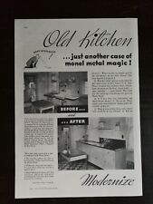 Vintage 1935 Modernize Monel Metal Kitchen Two Page Original Ad 122 picture