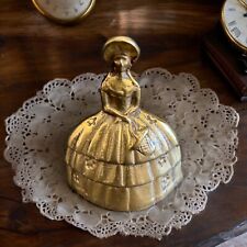Vintage Solid Brass Victorian Southern Belle England Table Hand Bell Figurine picture