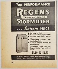 1949 Print Magazine Ad Regens Stormliter Fully Automatic Lighters New York,NY picture