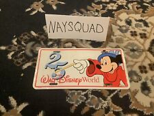 Vintage Walt Disney World 25th Anniversary Sorcerer Mickey License Plate Sealed picture