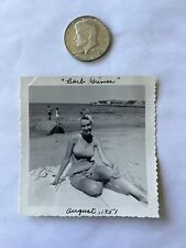 Snapshot Swimsuit Woman At The Beach - 1951 Vintage Photo - Lesbian Interest 50s picture