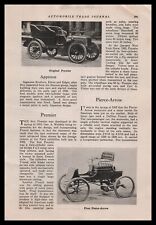 1924 Premiere Twin Cylinder T-Head Engine 1902 Photo & Article Vintage Print Ad picture