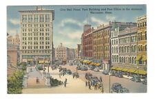 Street Scene Worcester Massachusetts Linen Unused Vintage Postcard EB262 picture