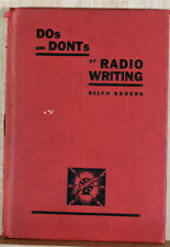 1937 Book Dos and Donts of Radio Writing Ralph Rogers Audience Characters picture
