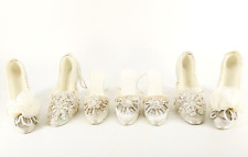 Vintage Mini Victorian Style Dress Shoes High Heels Ornaments Lot Of 7 White picture