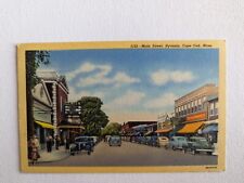 Vintage Linen Postcard Main Street Hyannis, Cape Cod MA Cars Woolworth Theater picture