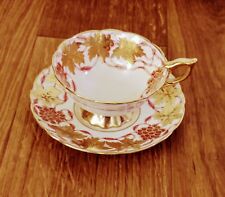 Vtg Royal Stafford Bone China Tea Cup & Saucer Set,  La Vigne D'Or , Pink Gold picture