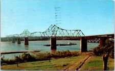 Vicksburg, MS - Mississippi River Bridge Postcard Chrome Posted 1957 picture