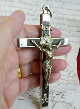 Carmelite Nun Antique Sterling Corpus & Ebony Cross Habit Vestment 5 in Crucifix picture