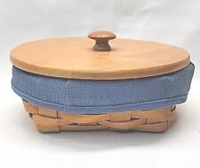 2001 Longaberger 15083 Small Catch All Basket W Divided Protector, Liner, Lid  picture