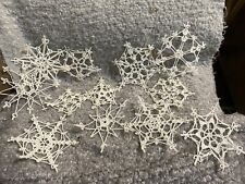 12 Hand Crochet  Snowflakes Christmas Tree Ornaments Vintage Various Sizes picture