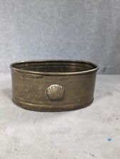 Vintage Ornate Solid Brass Bucket Container Shell Detail Pot Planter 3