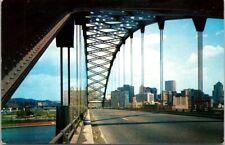 Pittsburgh PA Bridge Fort Pitt Gateway Center Golden Triangle Vintage Postcard picture
