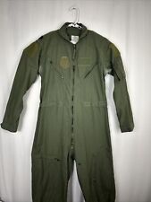 USAF Military Flyers Coveralls Flight Suit CWU- 27/P green sz 42R Pit Stains picture
