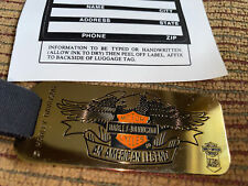 VINTAGE 80’s HARLEY DAVIDSON GOLD TONE EAGLE LUGGAGE TAG~NEW OLD STOCK picture