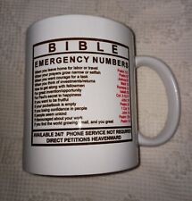 Bible Emergency Numbers Coffee/Tea Mug Cup Bible Verses Christian Gift picture
