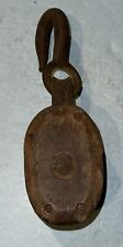 Vintage Western Block Co. Lockport NY Double Wooden Block Pulley Hook picture