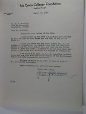 Hamilton, GA Ida Cason Callaway Foundation Vintage Letterhead 1942 Signed picture