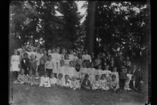 Antique 6X8 Glass Plate Negative Family Portrait Children E12 picture